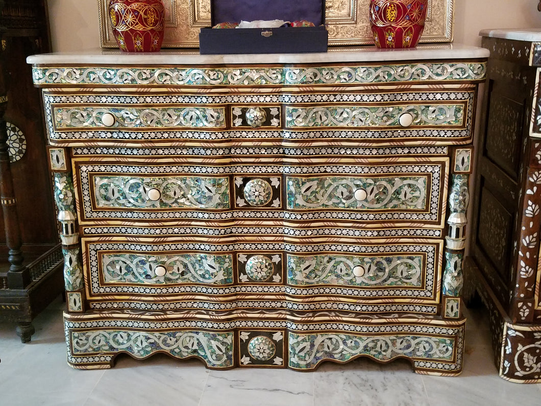 Syrian abalone shell chest of drawers