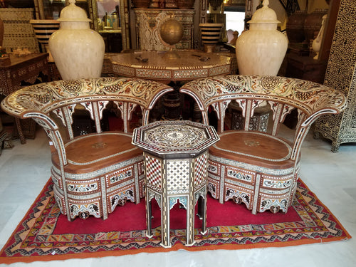 Mother of pearl inlay chairs