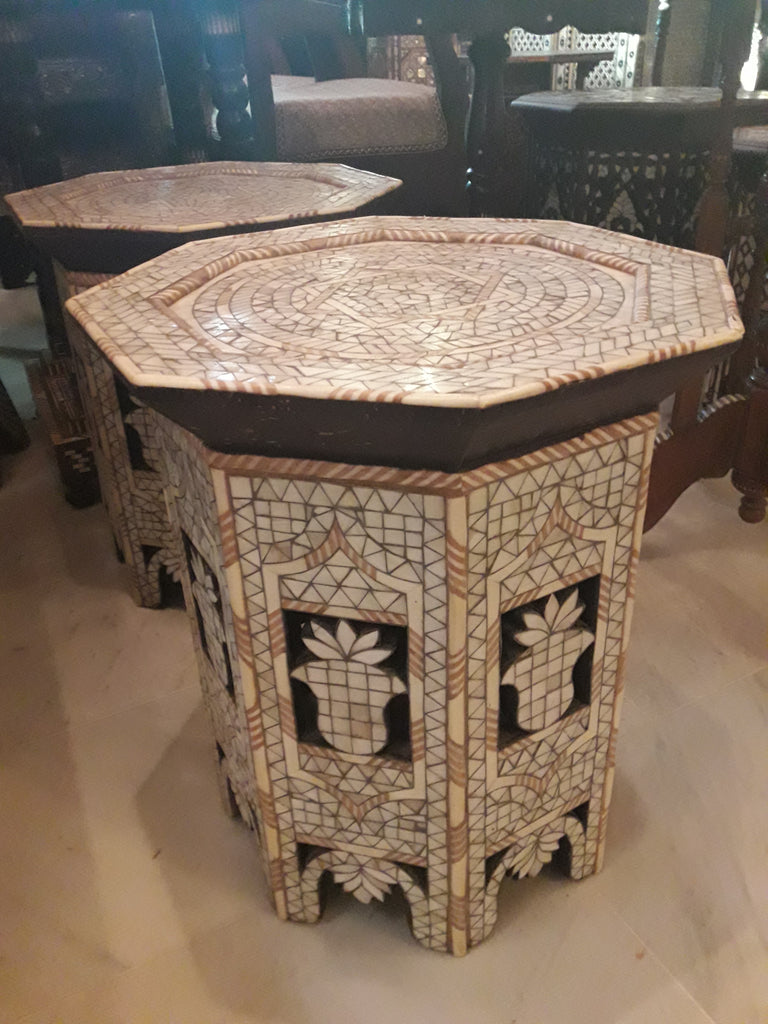 Mother of pearl inlay side table – Syrian mother of pearl furniture
