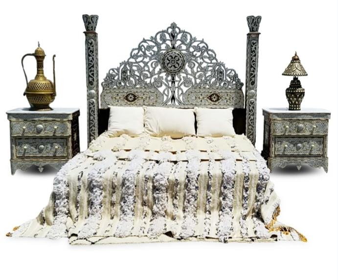 Syrian mother of pearl furniture, abalone inlay beds & armoires