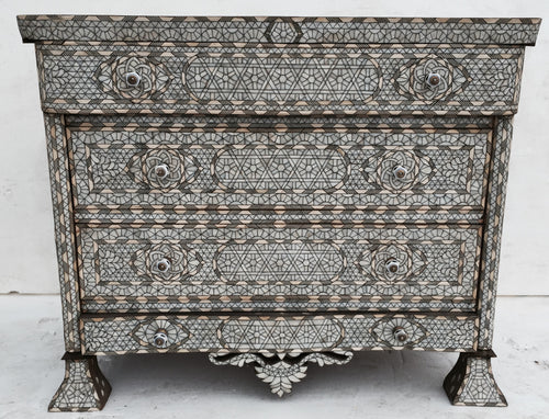 inlaid syrian mother of pearl chest of drawers