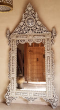Extra large white syrian mother of pearl mirror. Compare our prices with 1stdibs